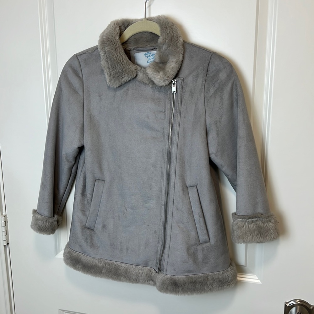Zara Girls Faux Fur and Suede Coat